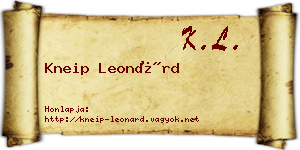 Kneip Leonárd névjegykártya