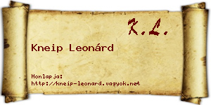 Kneip Leonárd névjegykártya